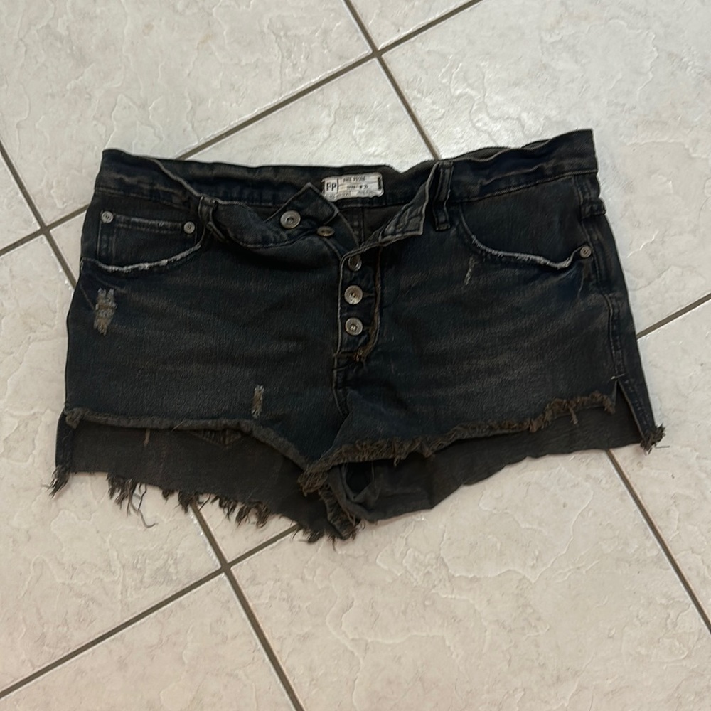 Free People black jean shorts